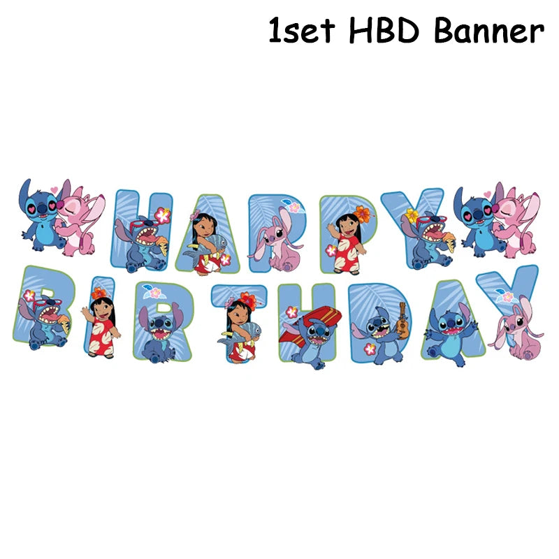 Disney Blue Stitch Birthday Party Supplies