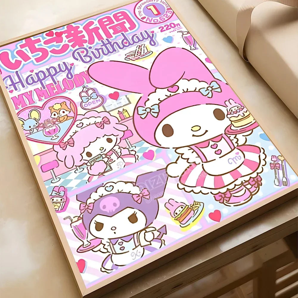 Sanrio Kuromi Hello Kitty HD Poster