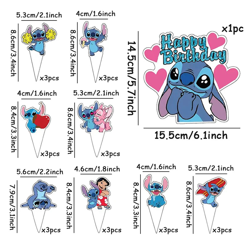 Disney Blue Stitch Birthday Party Supplies