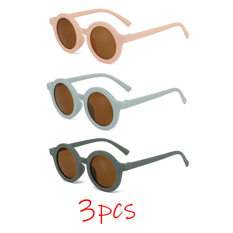 Children's sunglasses, inset style  round frame, 1-7 year old baby sunglasses, sun shading, sun protection