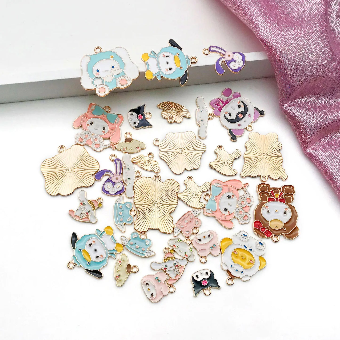 5/16pcs Cute Enamel Charms Set - DIY Your Own Hello Kitty Jewelry (Necklace/Bracelet/Earring Accessories)