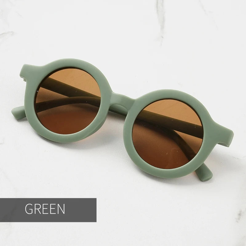 Children's sunglasses, inset style  round frame, 1-7 year old baby sunglasses, sun shading, sun protection