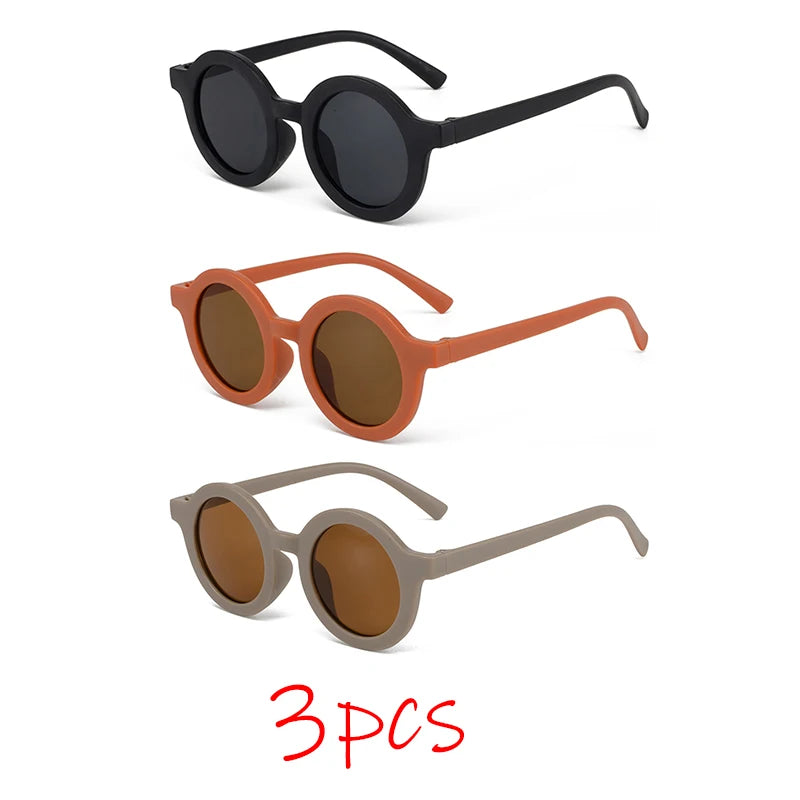 Children's sunglasses, inset style  round frame, 1-7 year old baby sunglasses, sun shading, sun protection