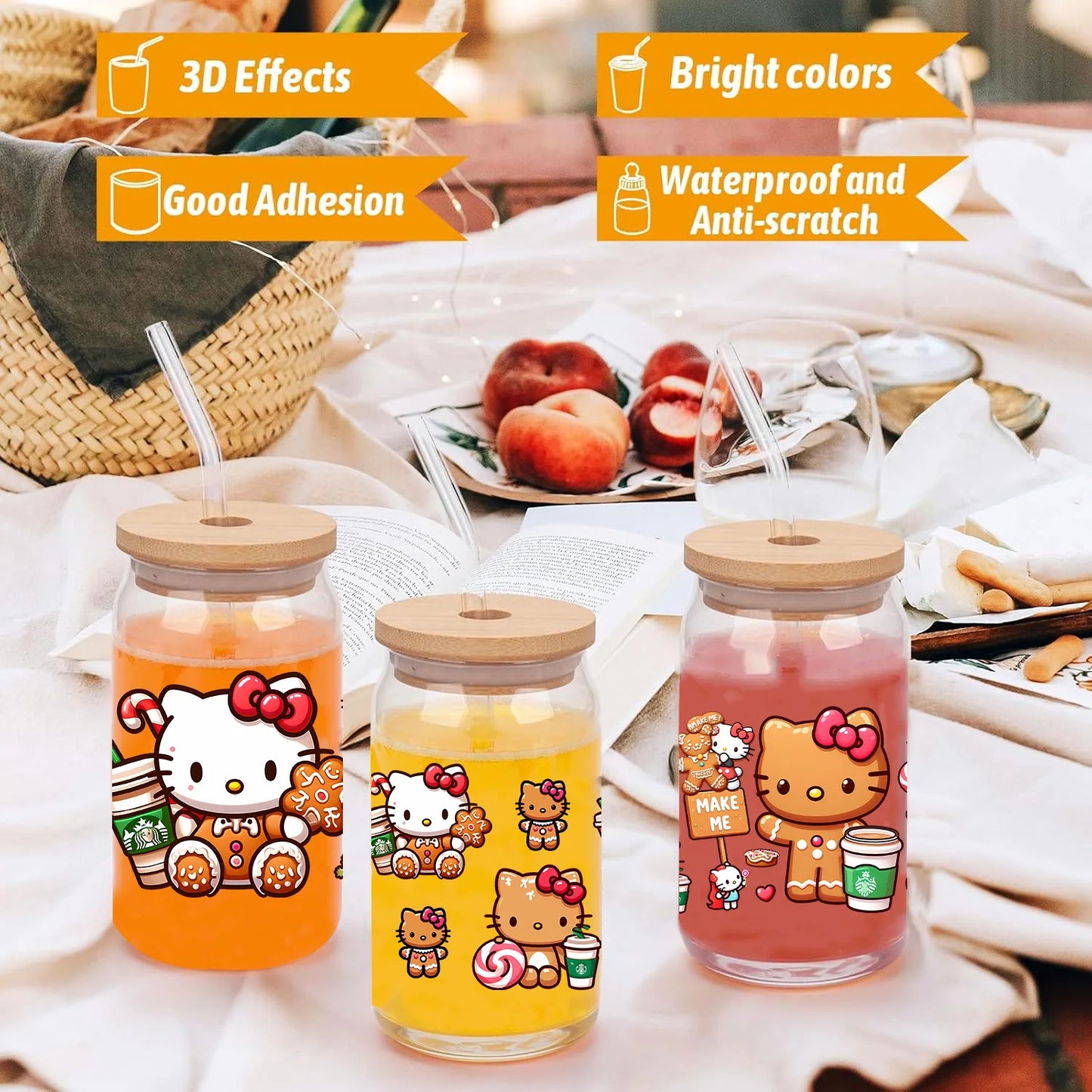 Hello Kitty waterproof crystal stickers