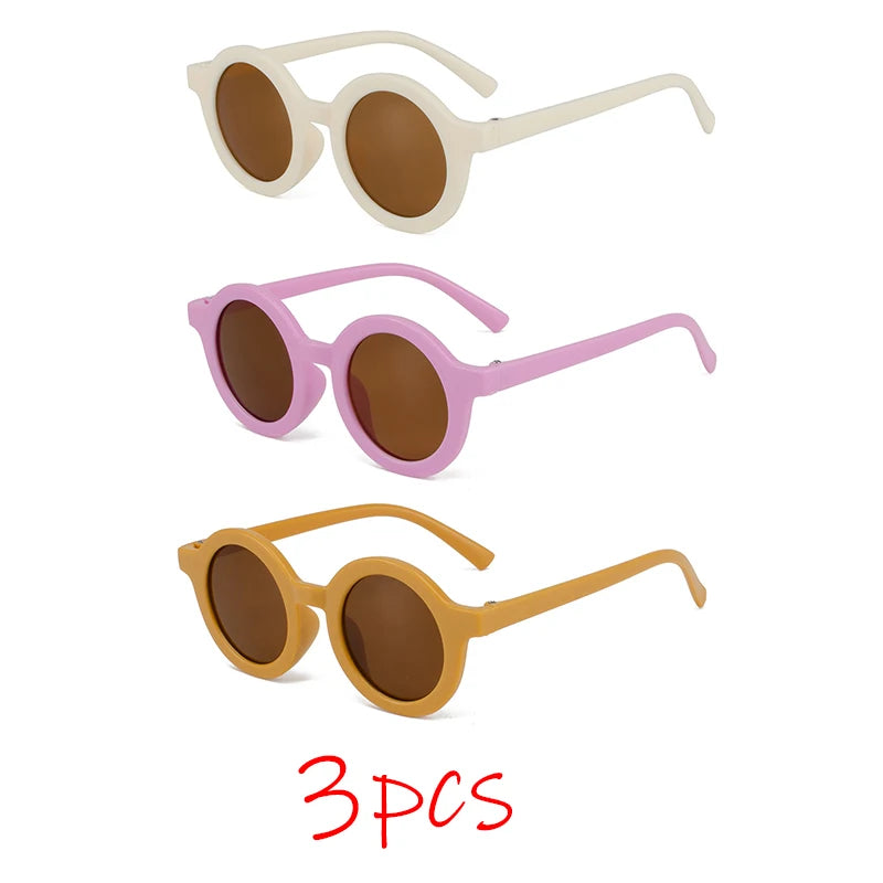 Children's sunglasses, inset style  round frame, 1-7 year old baby sunglasses, sun shading, sun protection