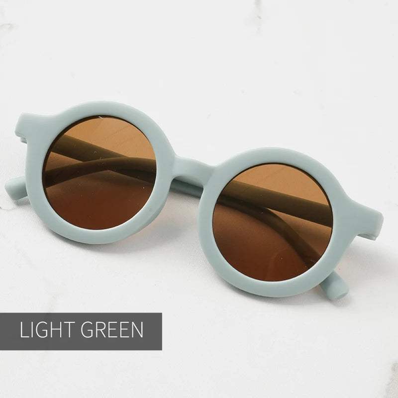 Children's sunglasses, inset style  round frame, 1-7 year old baby sunglasses, sun shading, sun protection