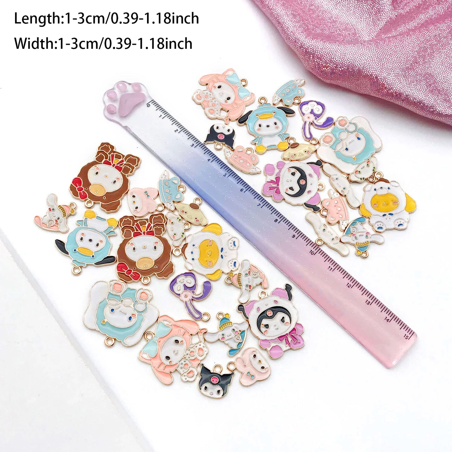 5/16pcs Cute Enamel Charms Set - DIY Your Own Hello Kitty Jewelry (Necklace/Bracelet/Earring Accessories)