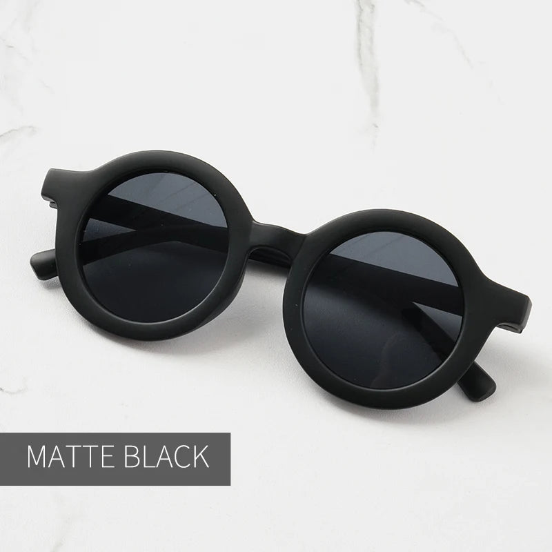 Children's sunglasses, inset style  round frame, 1-7 year old baby sunglasses, sun shading, sun protection