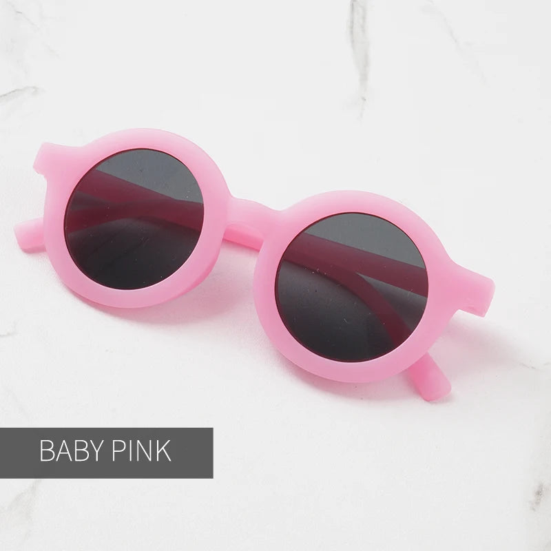 Children's sunglasses, inset style  round frame, 1-7 year old baby sunglasses, sun shading, sun protection