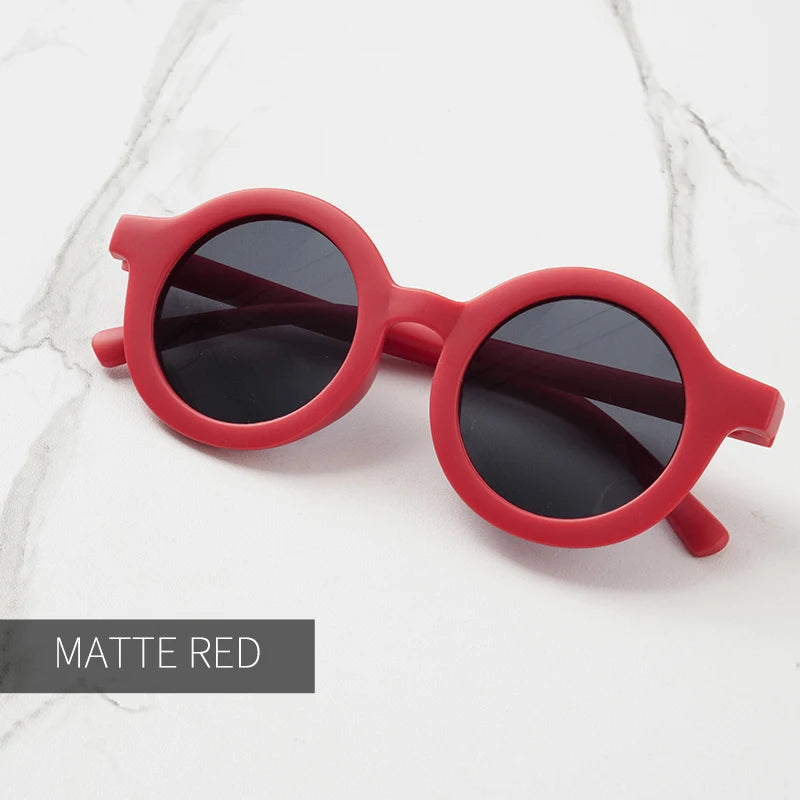 Children's sunglasses, inset style  round frame, 1-7 year old baby sunglasses, sun shading, sun protection