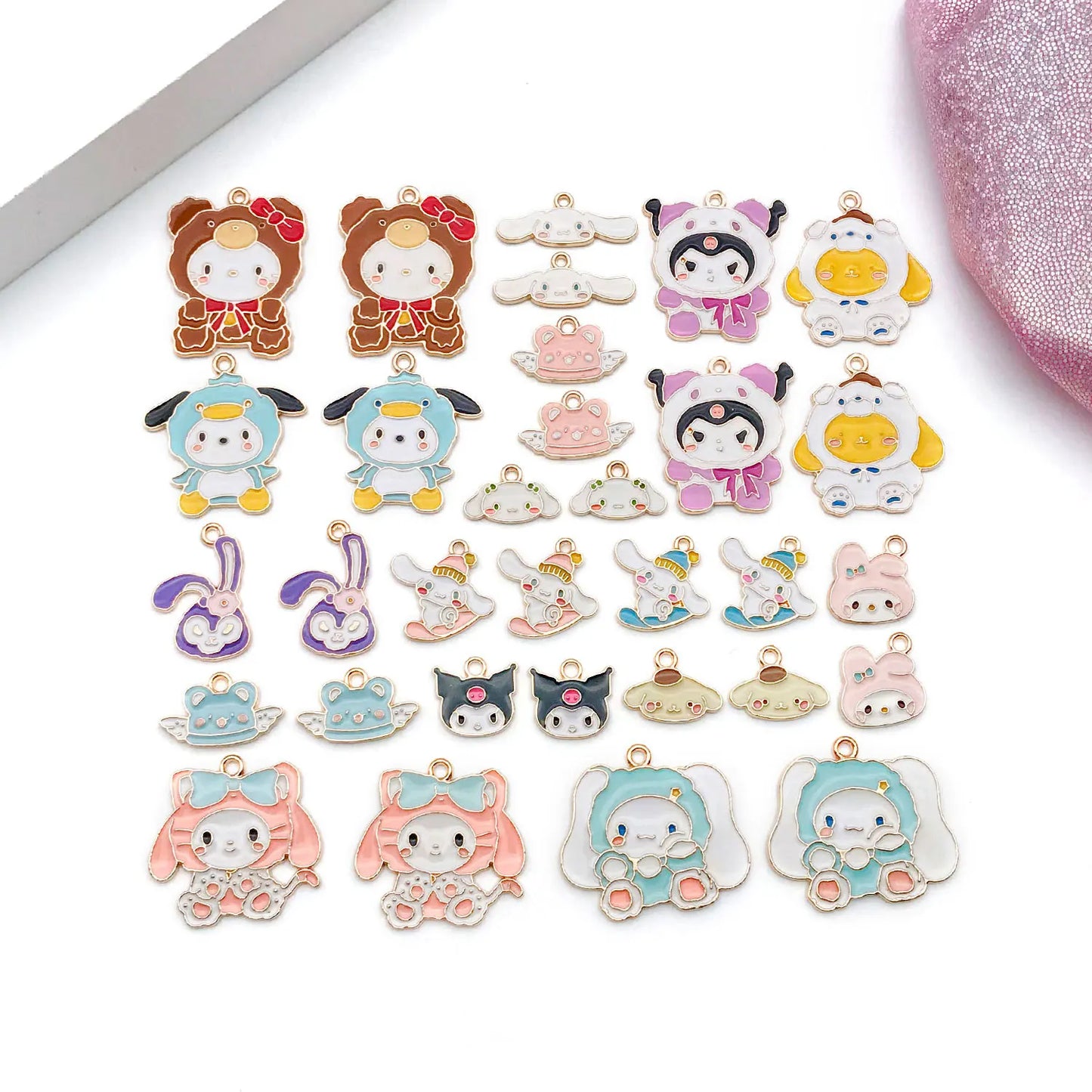 5/16pcs Cute Enamel Charms Set - DIY Your Own Hello Kitty Jewelry (Necklace/Bracelet/Earring Accessories)