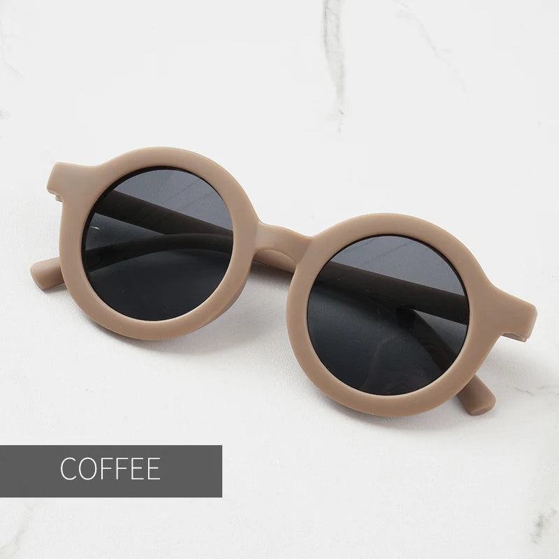 Children's sunglasses, inset style  round frame, 1-7 year old baby sunglasses, sun shading, sun protection
