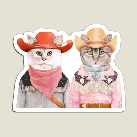 Cowboy Cats  Magnet
