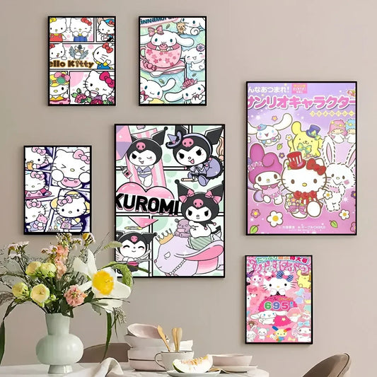 Sanrio Kuromi Hello Kitty HD Poster